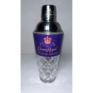 Crown Royal Cocktail Shaker Glass Diamond Cut Barware